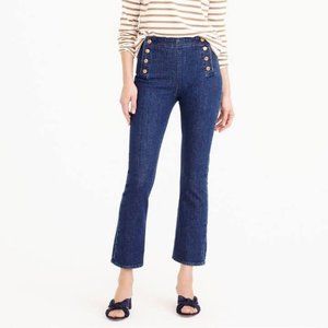 J. Crew Billie Demi Boot Crop Jeans Sailor Blue